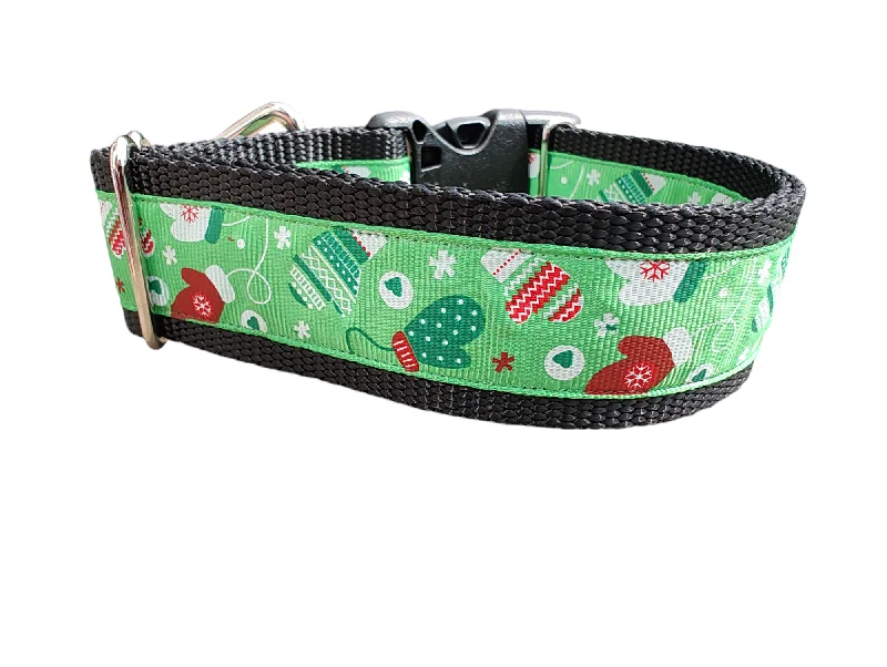 Breathable pet sling bag-1.5" Wide Mittens Nylon Dog Collar