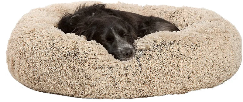 Fleece hamster sleep pouch-Arlee Shaggy Fur Donut Pet Bed, 22" x 8"