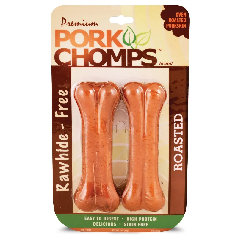 Woven pet treat pouch-Pork Chomps Pressed Roasted Bones