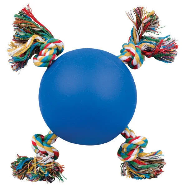 Wall-mount cat perch-5 Inch Blue Tuggy Ball With Rope Dog Toy