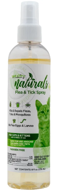 Glass pet treat jar-Vetality Naturals Flea & Tick Spray for Cats, 8 oz