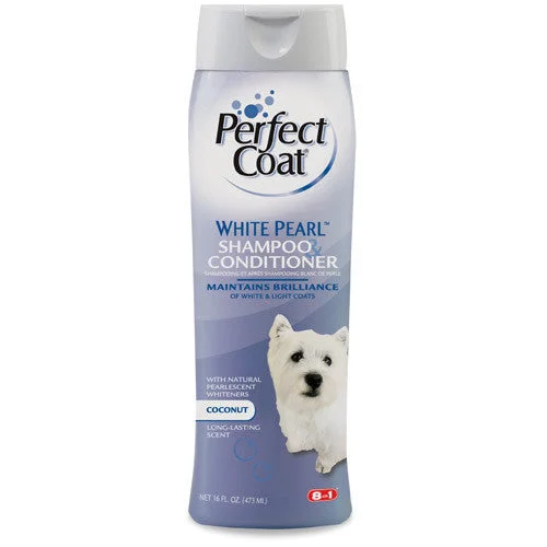 Narrow-tooth pet flea comb-8In1 Perfect Coat White Pearl Dog Shampoo And Conditioner