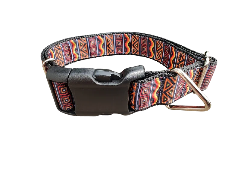 Padded pet car ramp-African Tribal Print Nylon Dog Collar