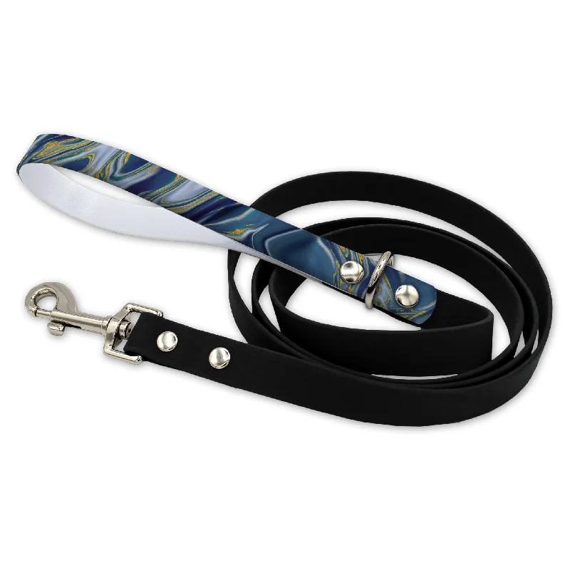 Non-slip pet grooming platform-Agate & Gold Waterproof Leash With Silver Snap Hook