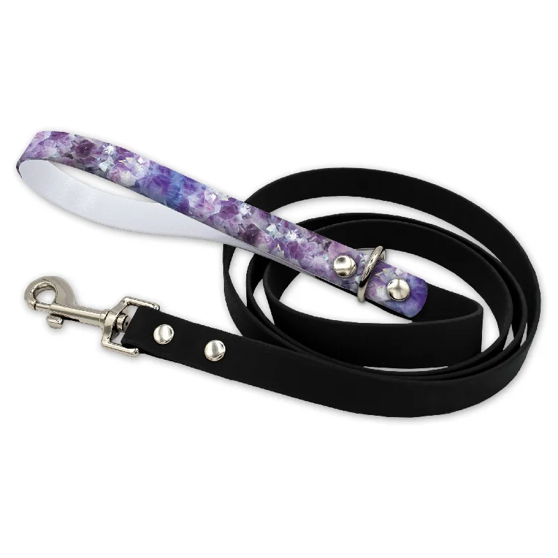 Foldable cat perch tower-Amethyst Waterproof Leash With Silver Snap Hook