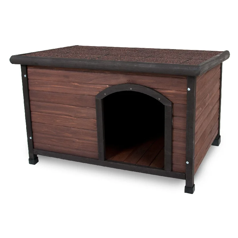 Double-sided pet comb-Aspen Pet Ruff Hauz Offset Wood Dog House