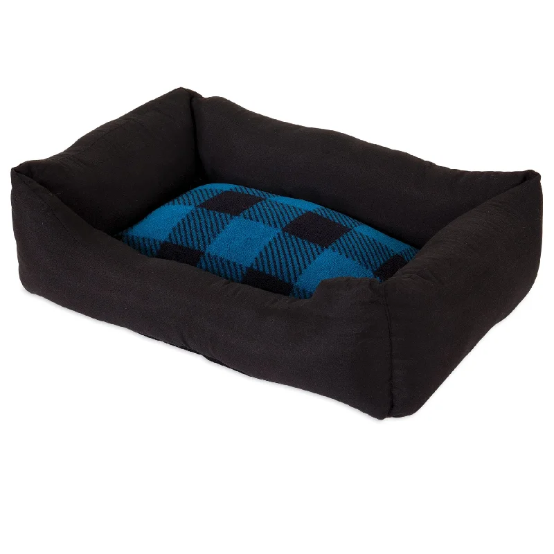 Plush pet bathrobe-Aspen Pet Buffalo Plaid Lounger Bed