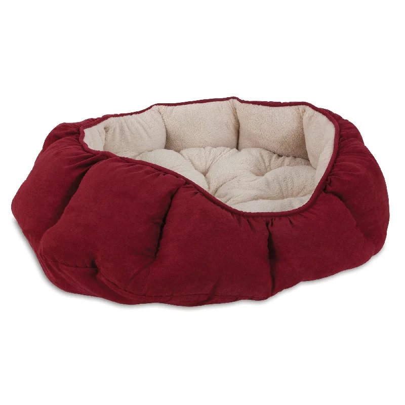 Quilted dog snow jacket-Aspen Pet Overstuffed Oval Bed