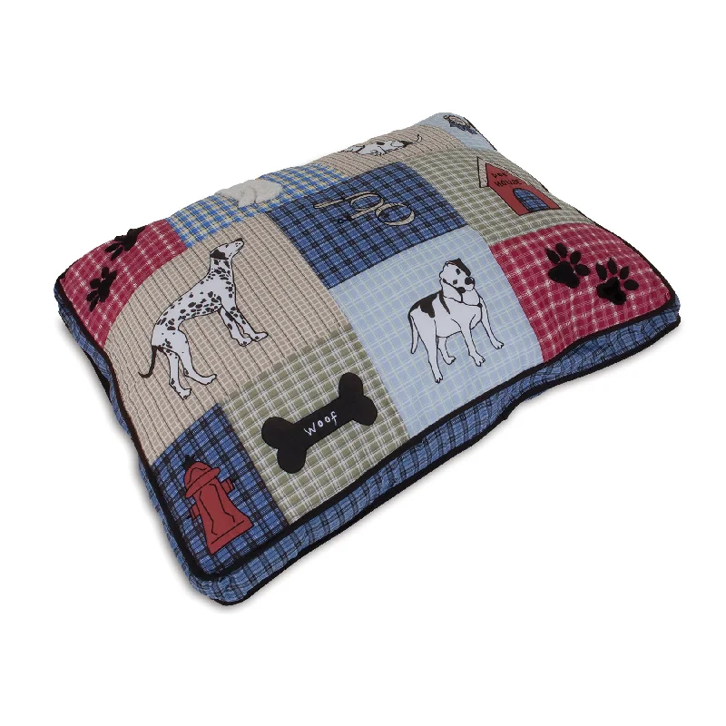 Soft dog squeaky toy-Aspen Pet Quilted Classic Applique Gusseted Bed