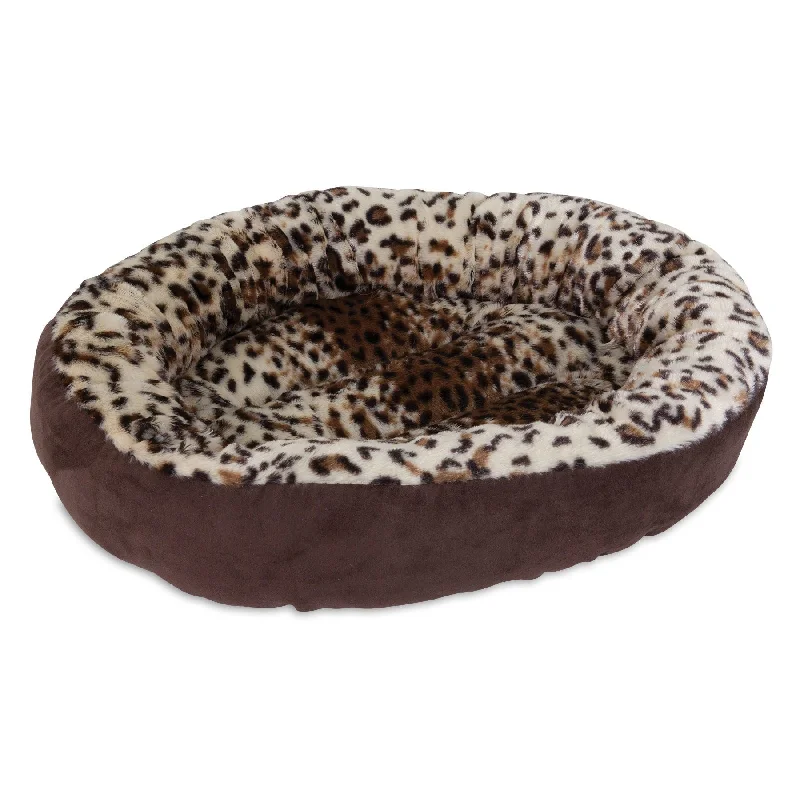 Plush catnip toy bird-Aspen Pet Round Animal Print Bed