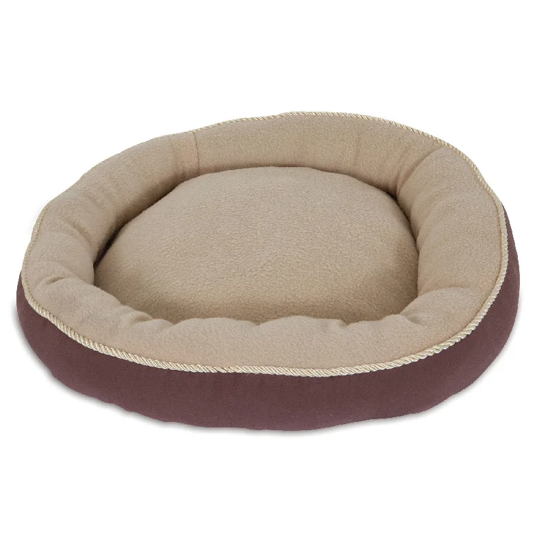 Anti-slip hamster cage pad-Aspen Pet Round Bed With Bolster & Gold Cord