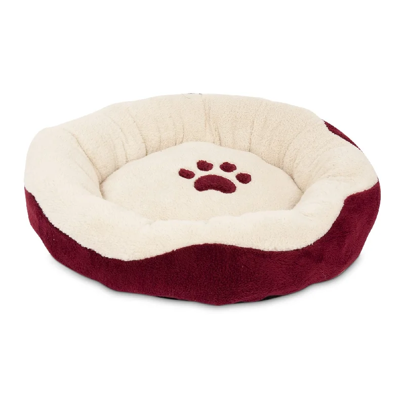 Resin aquarium ornament-Aspen Pet Round Bed With Paw Applique