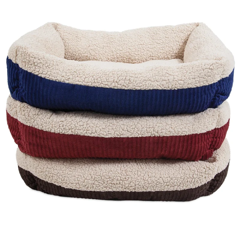 Padded pet buggy cover-Aspen Pet Self-Warming Corduroy Dog Bed