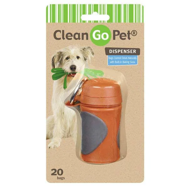 Solid rubber pet disc-Axis Orange Clean Go Pet Waste Bag Holder With Bags