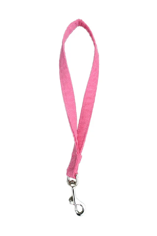 Fleece-lined dog boots-Hemp Dog Short Leash Pink Corduroy 14" City Leash