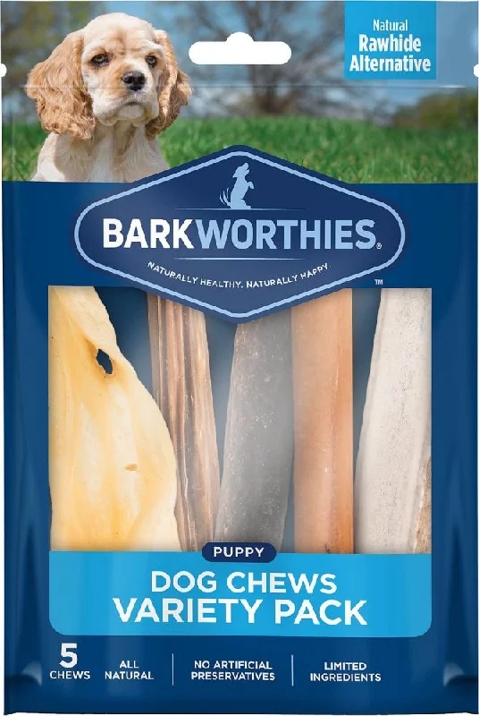 Angled pet claw trimmer-Barkworthies Dog Chew Variety Pack for Puppies & Small Breeds