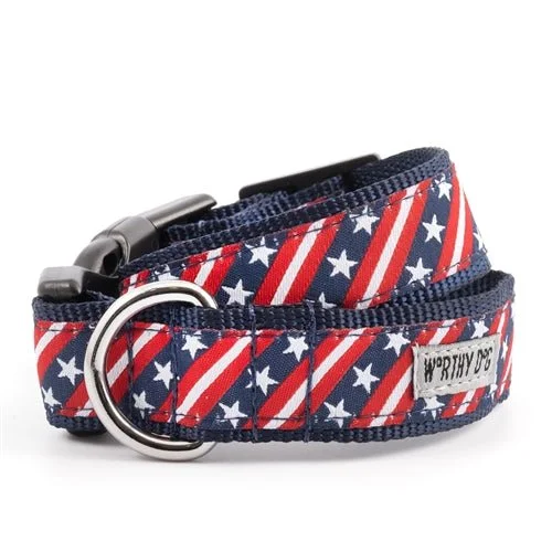 Quilted pet hanging bed-Bias Stars and Stripes Collar and Lead Collection