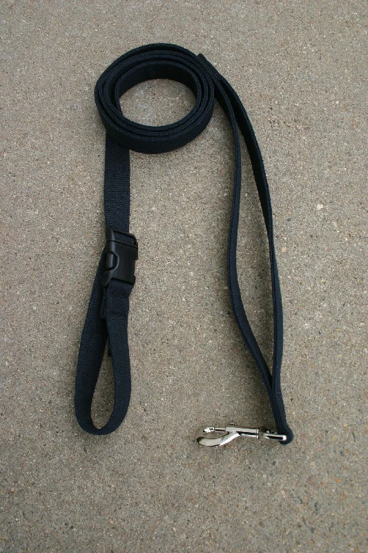 Reflective-strip pet collar-Hemp Dog Leash 10 Foot Happy Camper w/clasp Basic Black