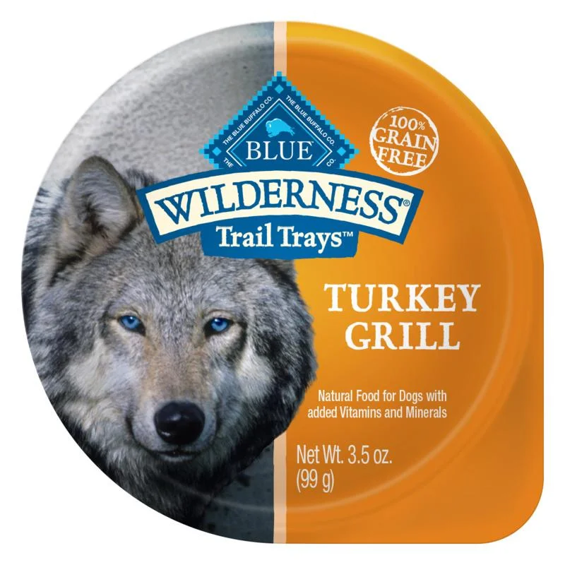 Pet-safe paw cleaner-Blue Buffalo Wilderness Trail Trays Turkey Grill Dog Food Cup (3.5-oz, single cup)