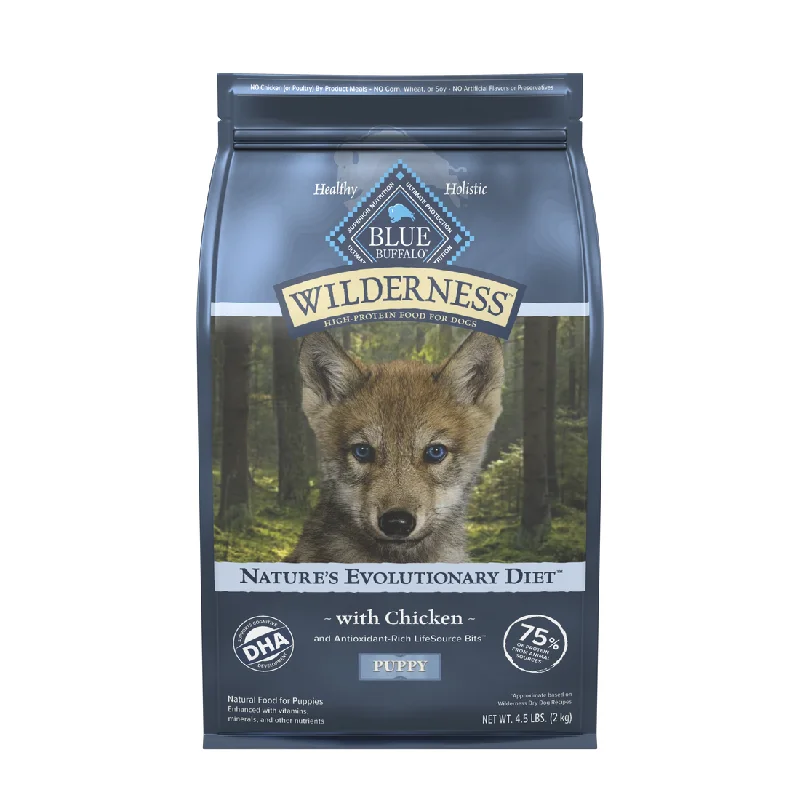 Raised cat feeding tray-Blue Wilderness Chicken with Wholesome Grains Puppy recipe