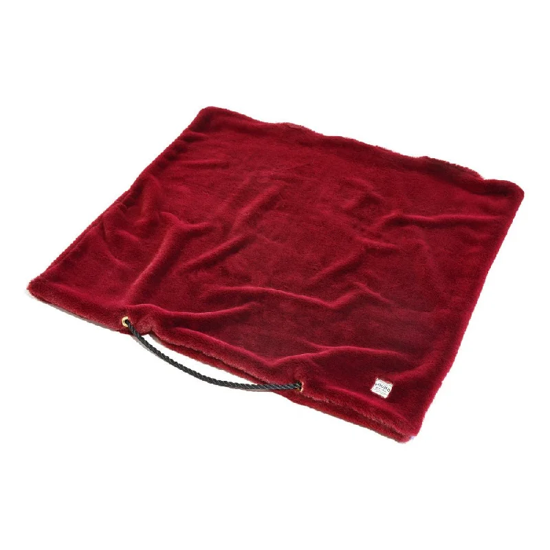 Foldable pet access ramp-Burgundy Washable Velvet Dog Bed Cover