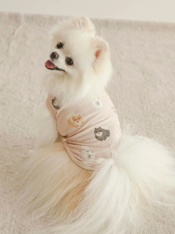 Soft-touch pet brush-CAT&DOG Pomeranian Print Pet Clothes