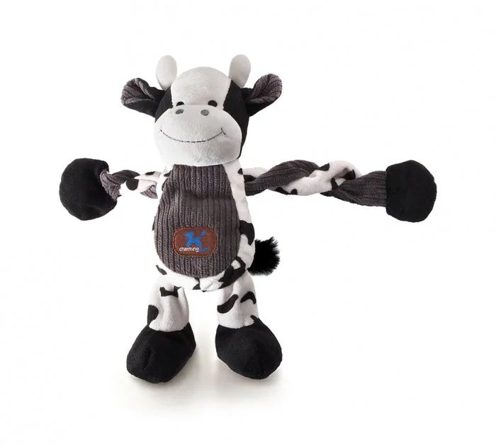 Quilted dog snow jacket-Charming Pet Pulleez Cow Dog Toy (1-Count)