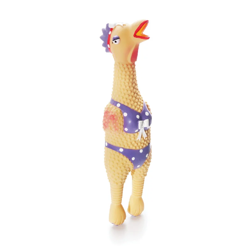 Comfort-fit pet harness-Charming Pet Squawkers Latex Rubber Chicken Interactive Dog Toy