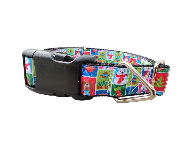 Odor-sealing pet pad-Christmas Cards Nylon Dog Collar