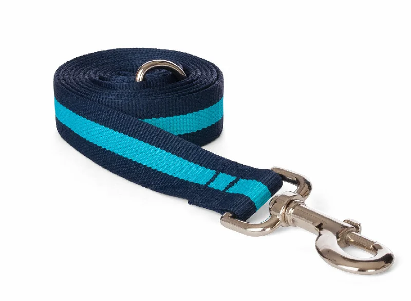 Plush pet hideaway bed-Fabdog Stripe Leash - Navy