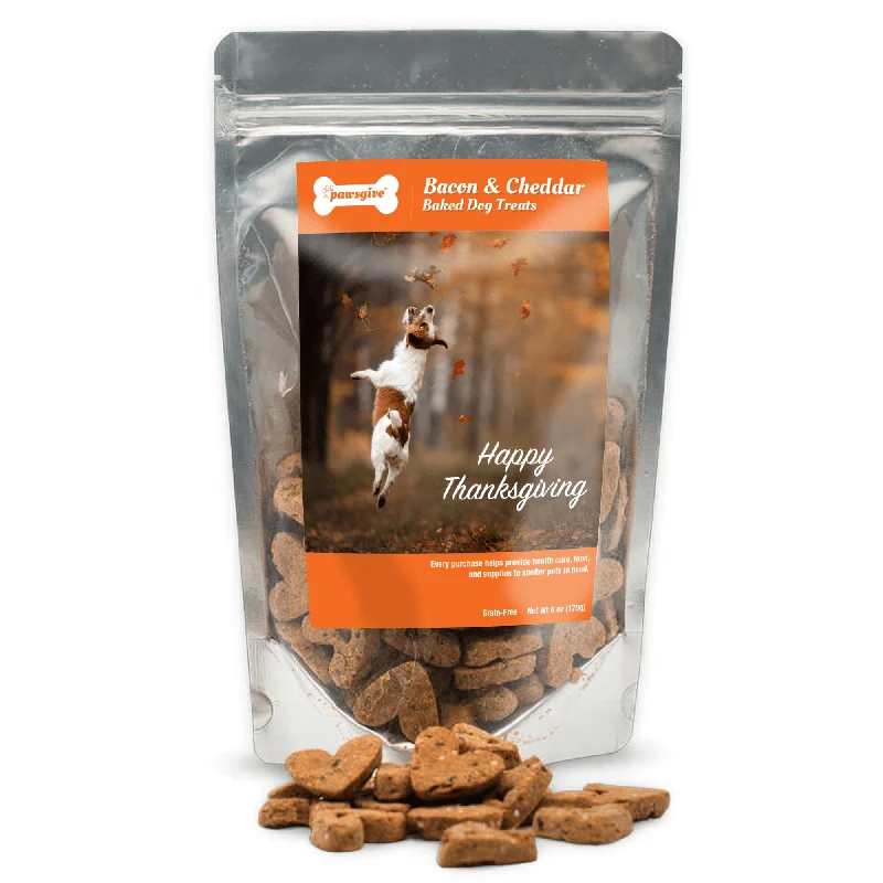 Travel-friendly pet water cup-Crunchy Thanksgiving Bacon & Cheese Dog Treats