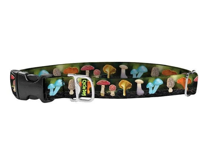 Weatherproof pet sun cover-Cycle Dog - Ecoweave Mushrooms Dog Collar