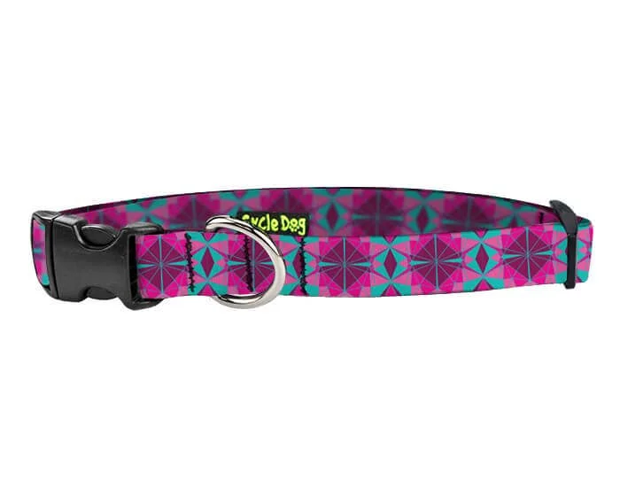 Neon dog adventure leash-Cycle Dog - Small Ecoweave-Fuchsia Kaleidoscope Dog Collar