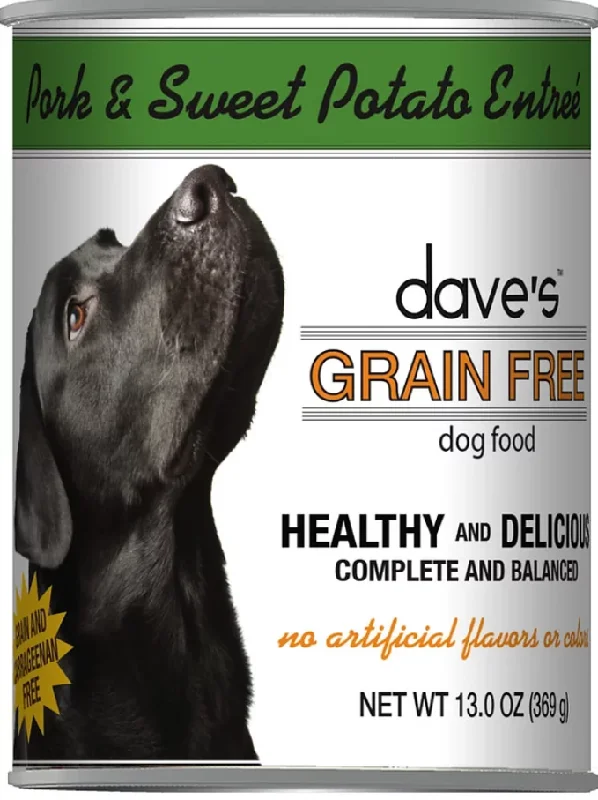 Glass hamster feeding dish-Dave’s Grain Free Pork & Sweet Potato Entrée Canned Dog Food