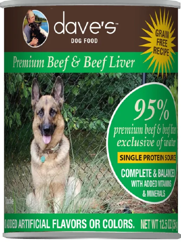 Reusable pet diaper liner-Dave's 95% Premium Beef & Beef Liver Recipe Canned Dog Food