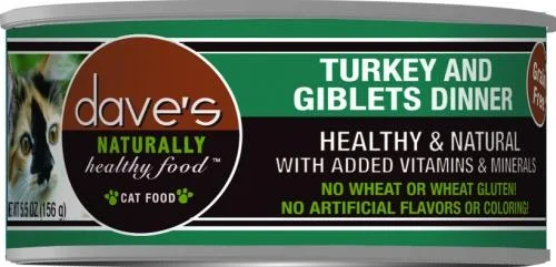 Quick-cool pet neck wrap-Dave's Naturally Healthy Turkey and Giblets Pate Dinner Canned Cat Food