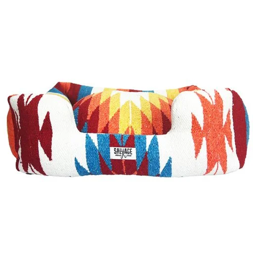 Herbal pet calming wrap-Diamante Bumper Bed- White multi rainbow