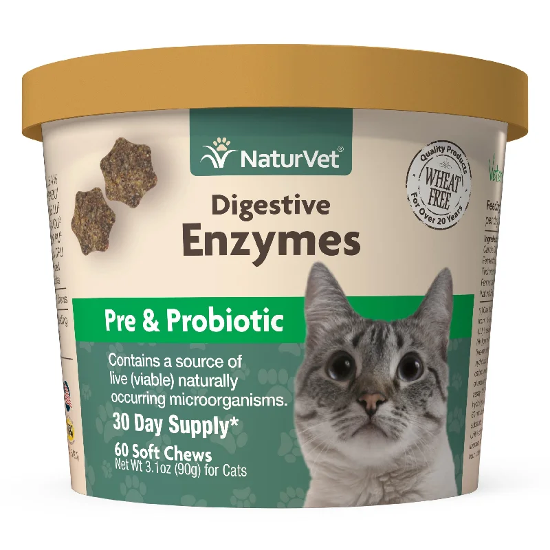 Odor-neutral pet filter-Digestive Enzymes Cat Soft Chews with Prebiotics & Probiotics