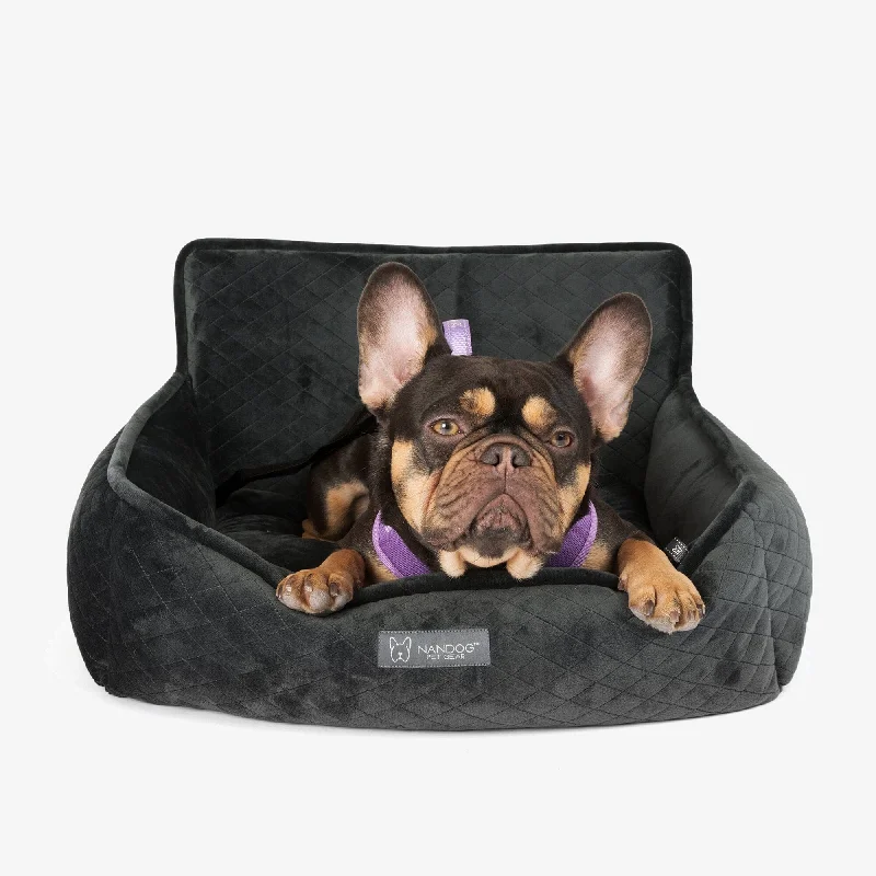 Curved puppy feeding tray-Medium Dog Car Seat in Dark Gray