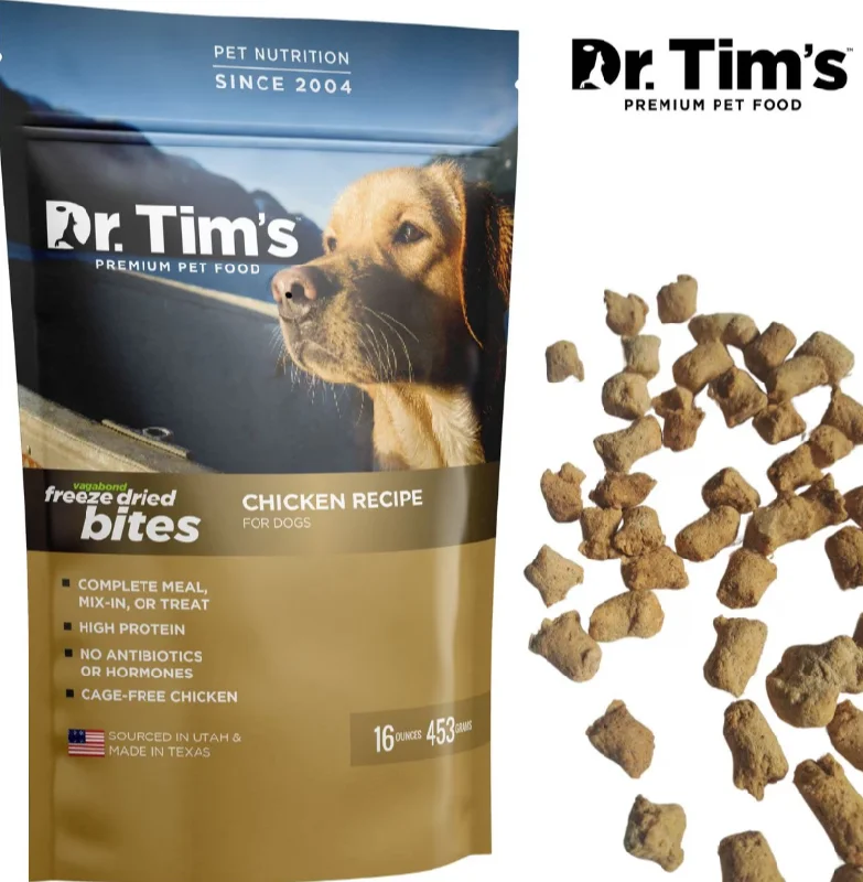 Portable pet agility cone-Dr. Tim's Vagabond Freeze Dried Chicken Bites for Dogs