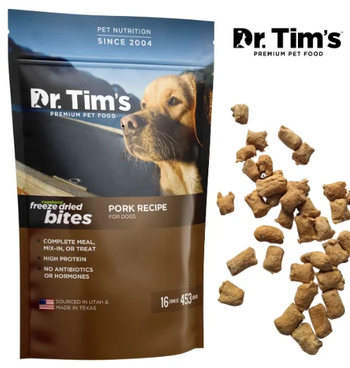 Battery-powered pet fan-Dr. Tim's Vagabond Freeze Dried Pork Bites for Dogs