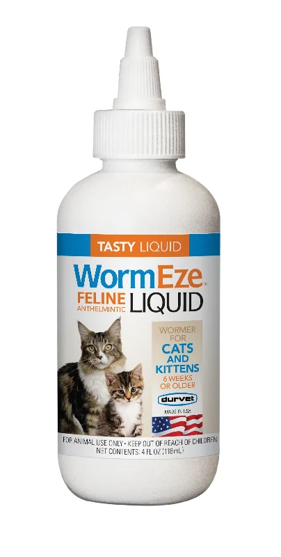 Ceramic cat water dispenser-Durvet WormEze™ Liquid for Cats & Kittens (4-oz)