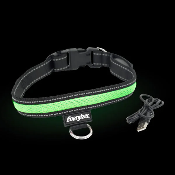 Dust-free cat litter pellets-Energizer LED Dog Collar USB - Green Blaze