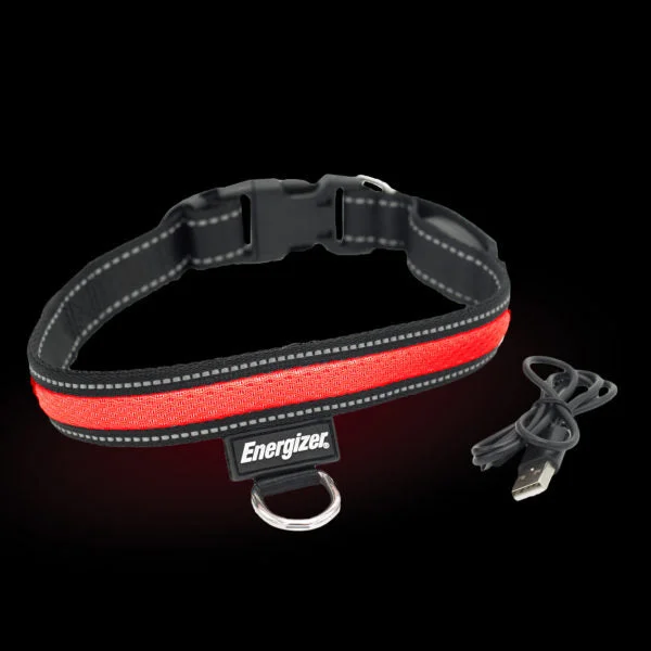 Peanut butter dog treats-Energizer LED Dog Collar USB - Red Blaze