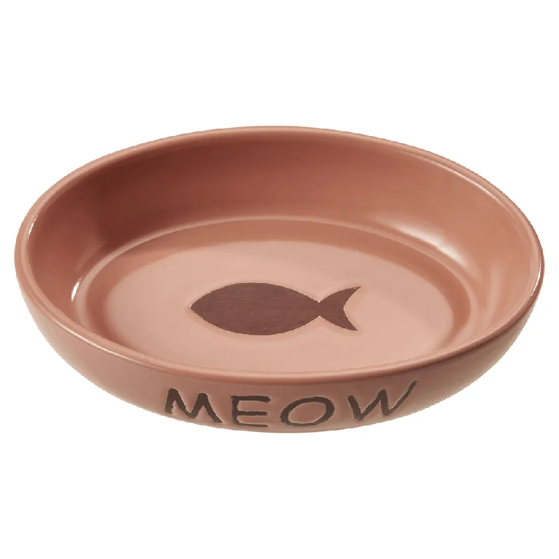 Tough rubber pet ring-ETHICAL PORTOFINO OVAL 6" CAT DISH PINK