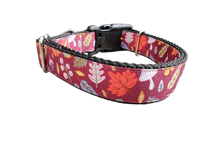 Cooling pet neck vest-Fall Leaves Nylon Dog Collar