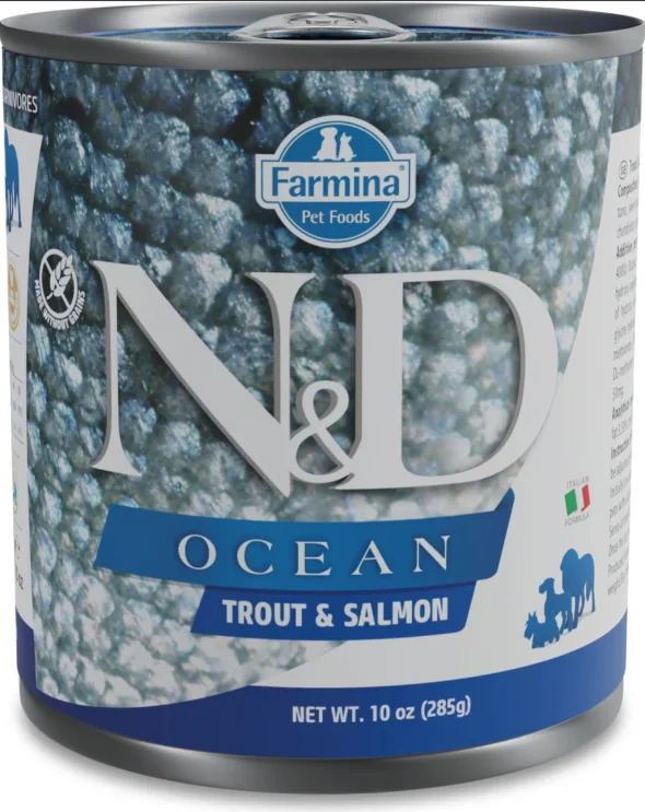 Wool catnip toy ball-Farmina Natural & Delicious Ocean Trout and Salmon Canned Adult Dog Food