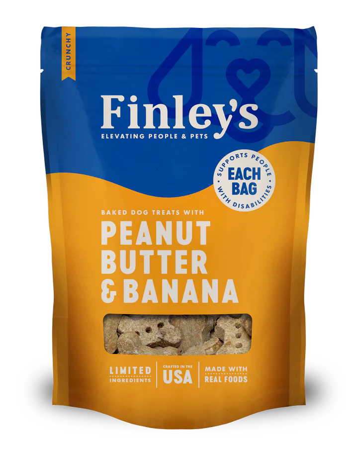 Locking pet waste container-Finley's Peanut Butter & Banana Crunchy Biscuit Dog Treats