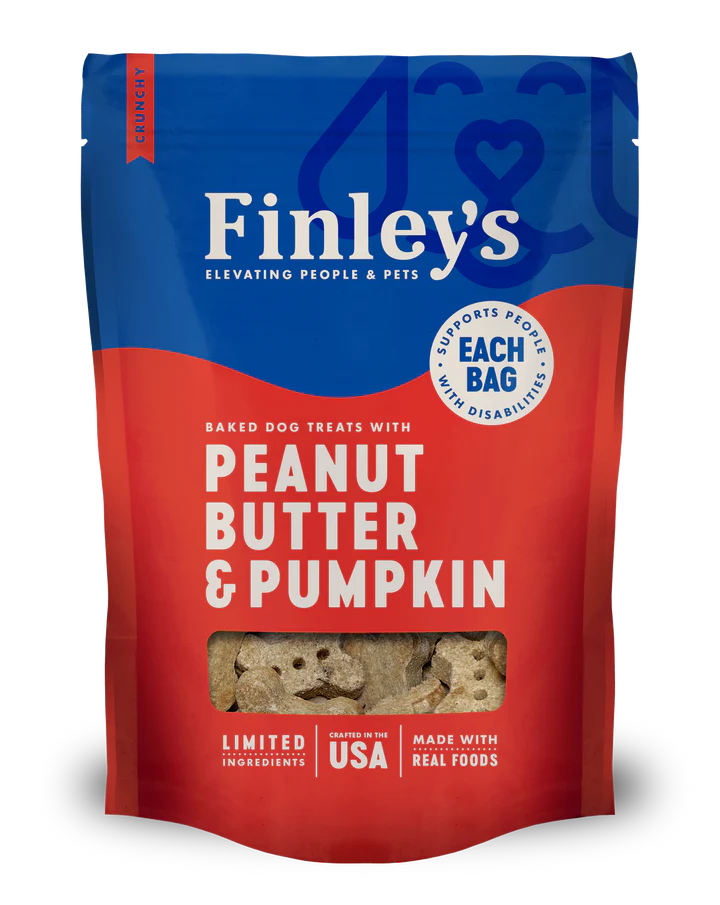 Lightweight pet agility bar-Finley's Peanut Butter & Pumpkin Crunchy Biscuit Dog Treats