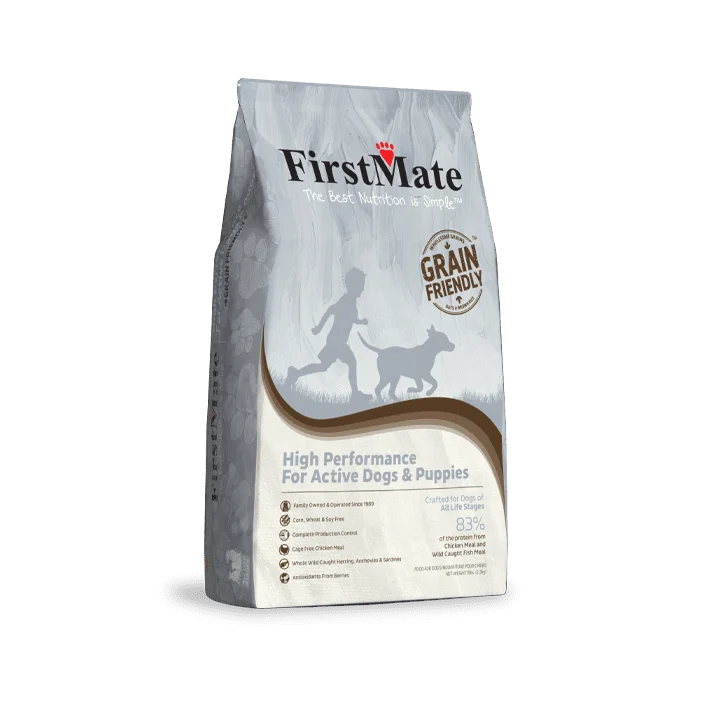 Compact pet water jug-FirstMate Grain Friendly High Performance Dog Food for Active Dogs and Puppies